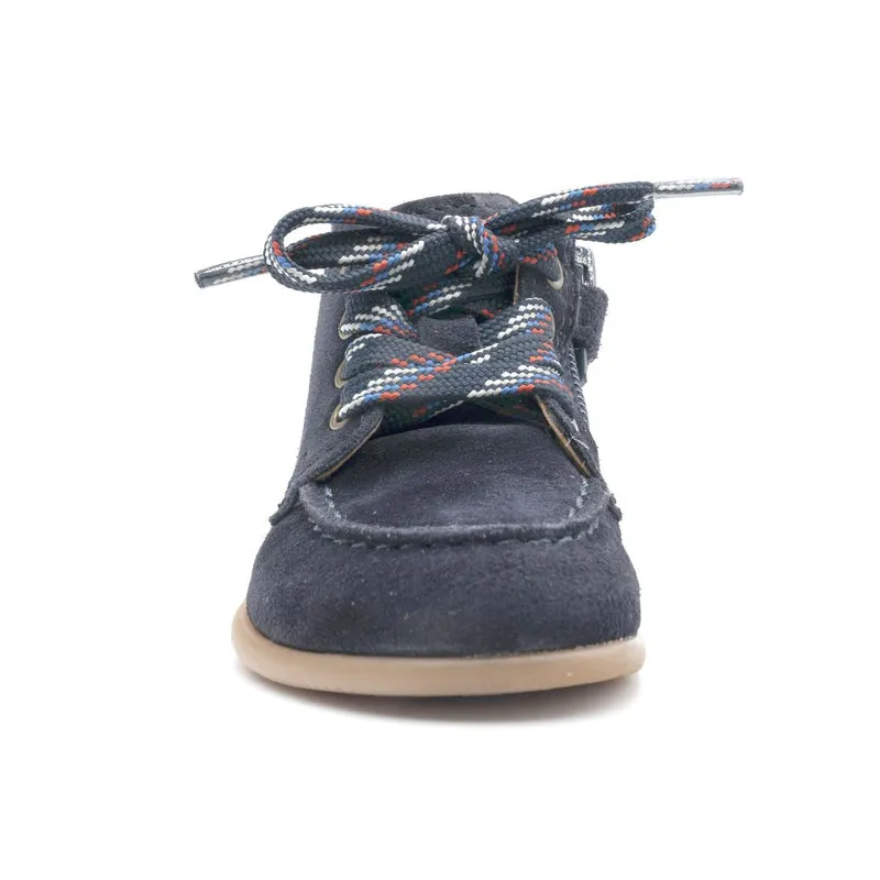 Babybotte barefoot Derbies Zip Velour Blue
