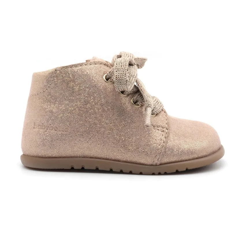 Babybotte barefoot Fredy Zip Confetti Rose paillettes