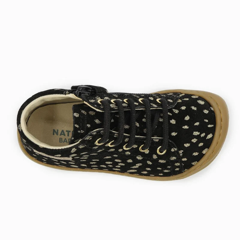 Naturino Barefoot Orec Zip Suede Black Platinum