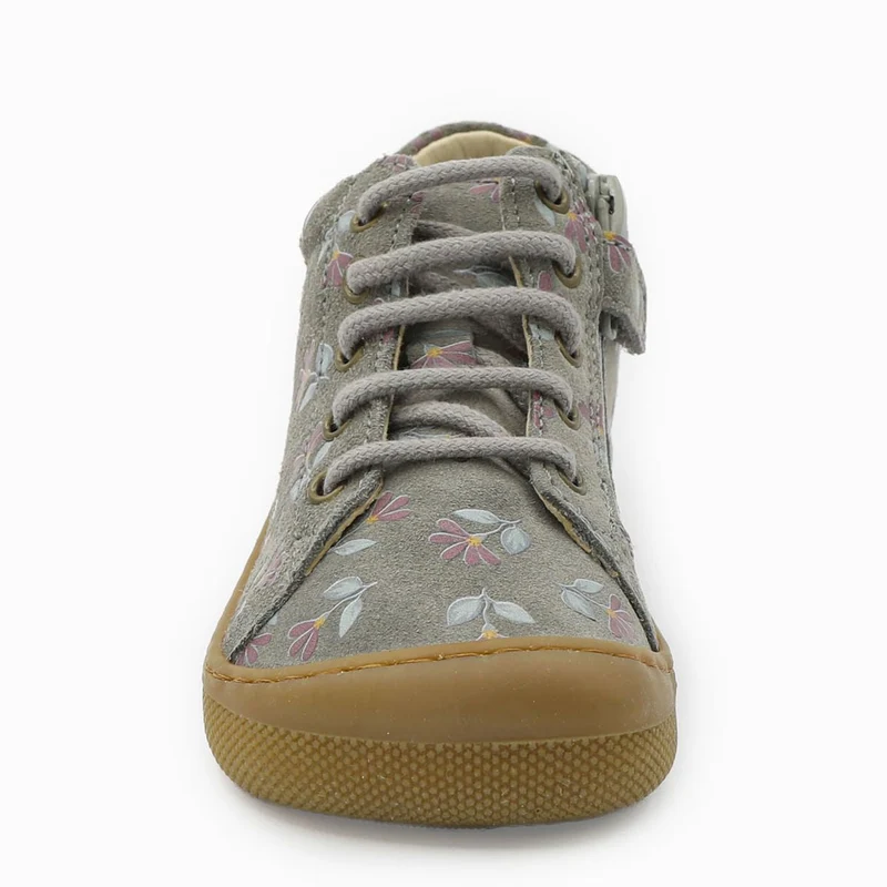 Naturino Barefoot Orec Zip Suede Cyclamens Dark Grey
