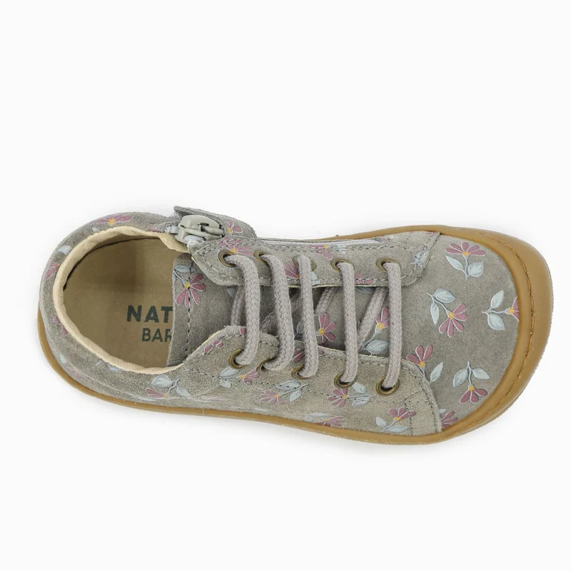Naturino Barefoot Orec Zip Suede Cyclamens Dark Grey