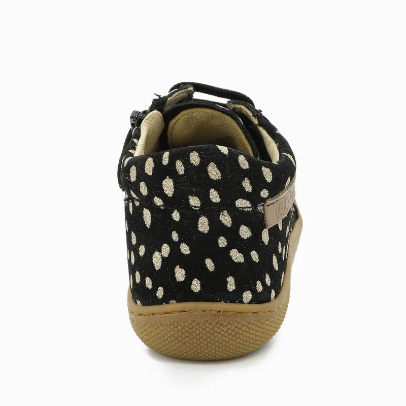 Naturino Barefoot Kommy Zip Suede Black Platinum