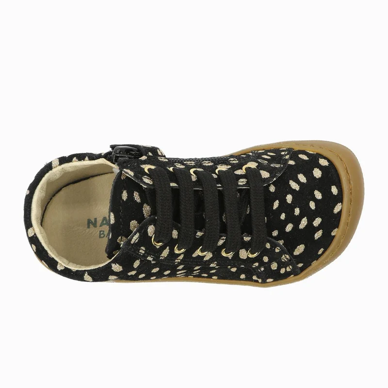 Naturino Barefoot Kommy Zip Suede Black Platinum