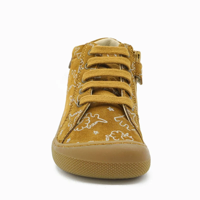 Naturino Barefoot Kommy Zip Suede Dino Nocciola