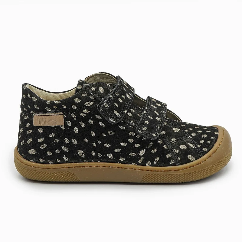 Naturino Barefoot Kommy Velcros Suede Black Platinum
