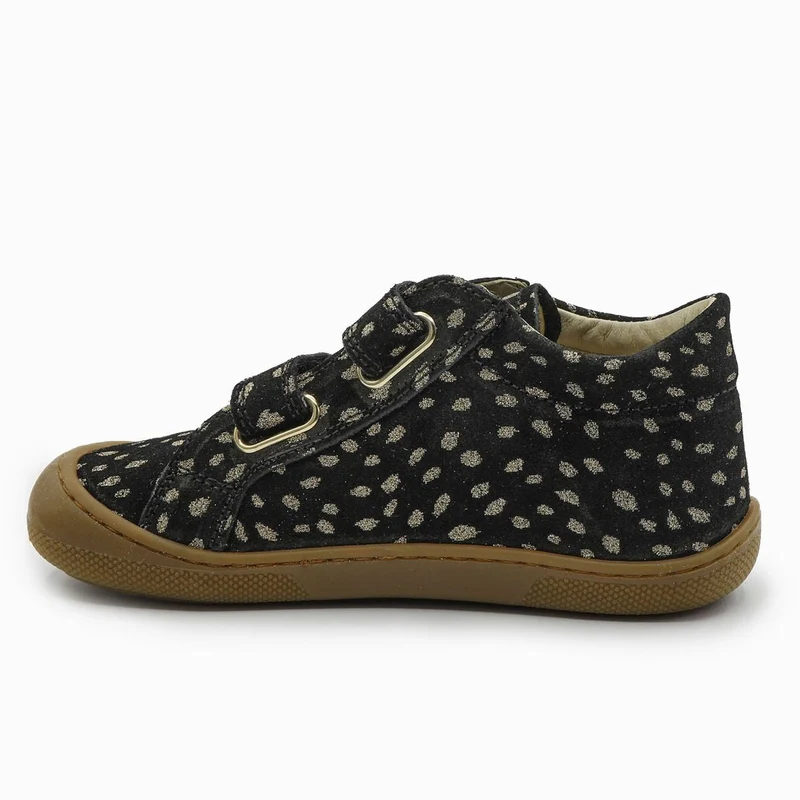 Naturino Barefoot Kommy Velcros Suede Black Platinum