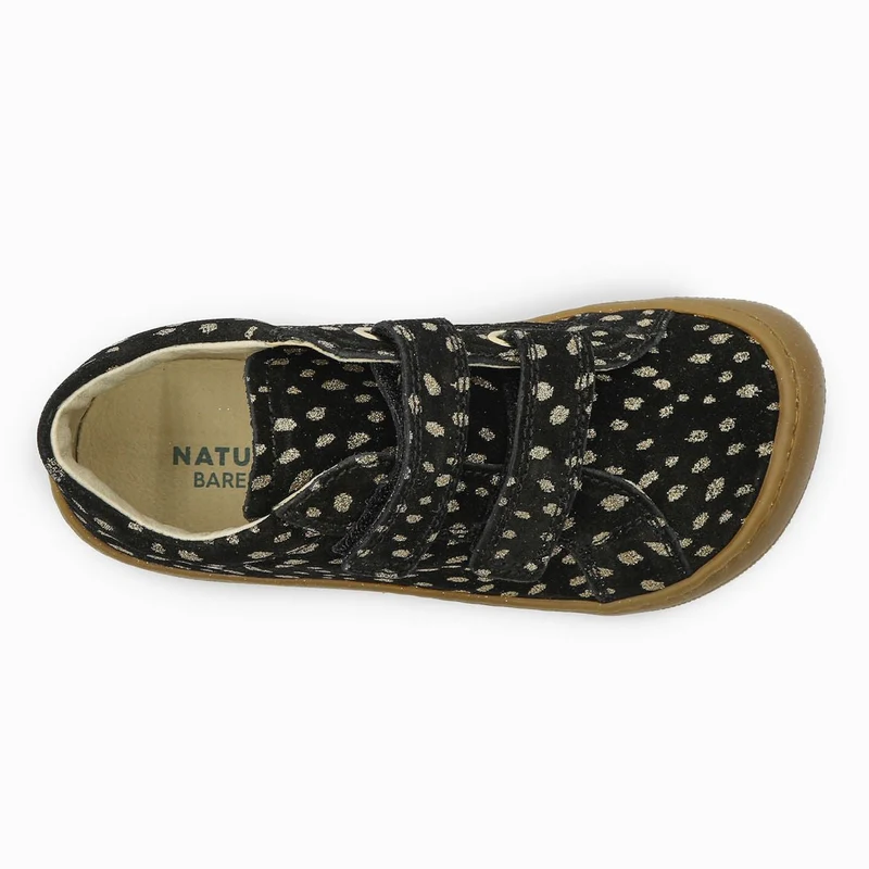 Naturino Barefoot Kommy Velcros Suede Black Platinum