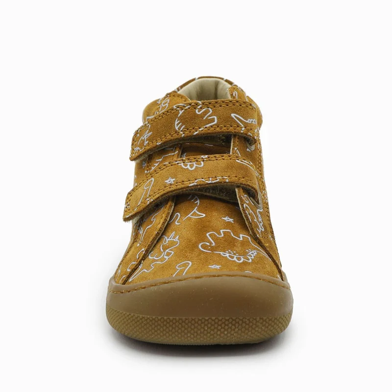 Naturino Barefoot Kommy Velcros Suede Soft Dino Nocciola