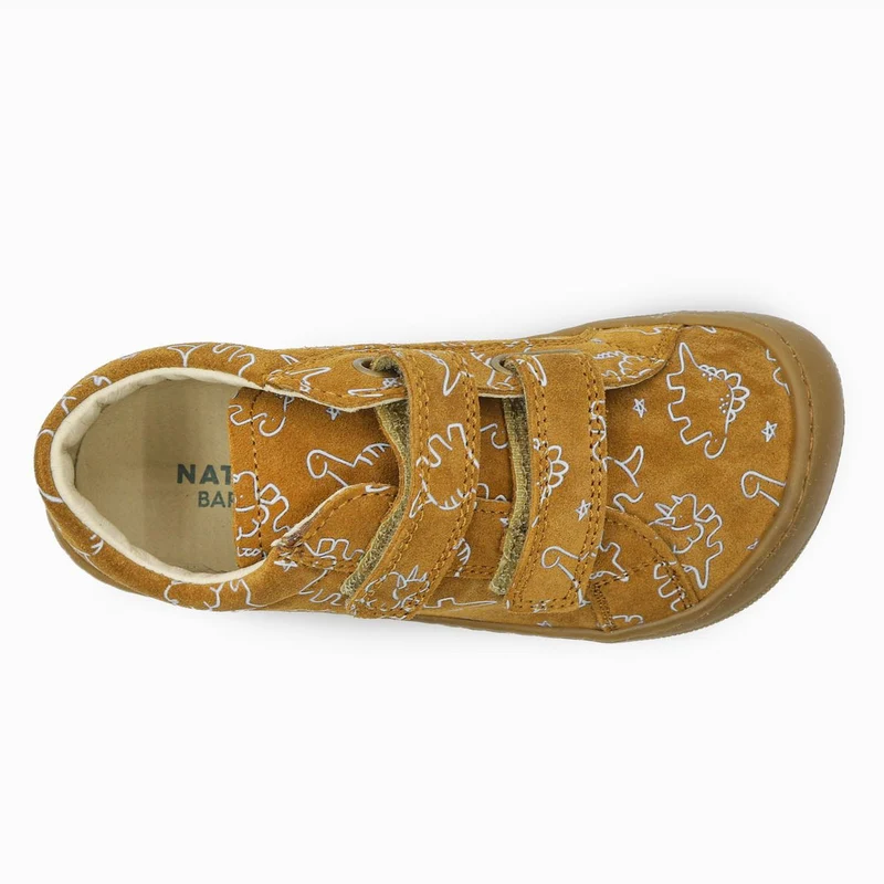 Naturino Barefoot Kommy Velcros Suede Soft Dino Nocciola