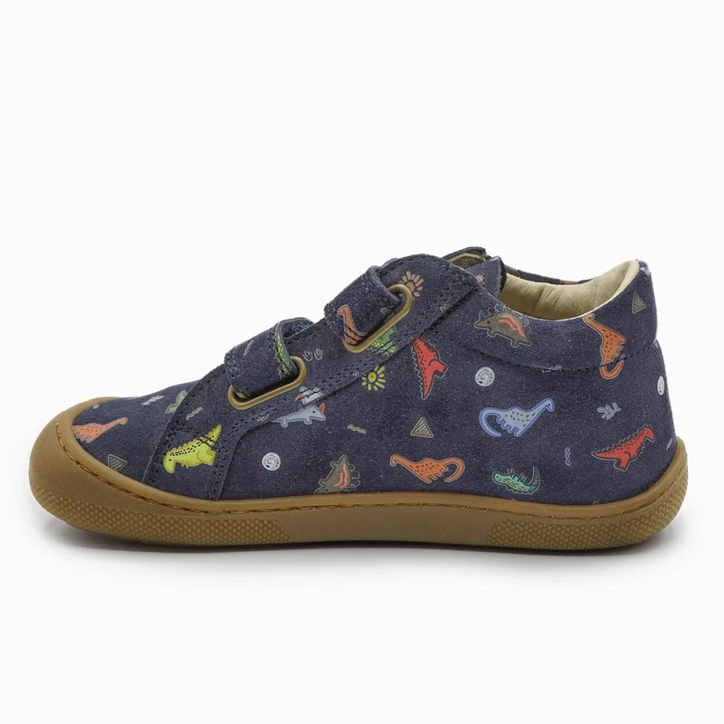 Naturino Barefoot Kommy Velcros Suede Dinoland Navy