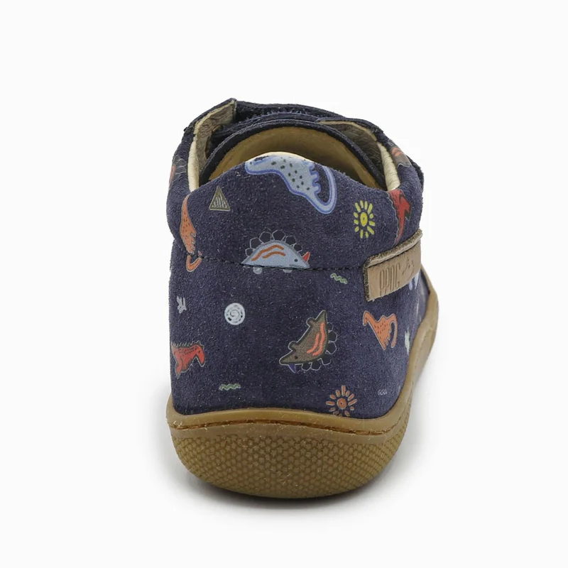 Naturino Barefoot Kommy Velcros Suede Dinoland Navy