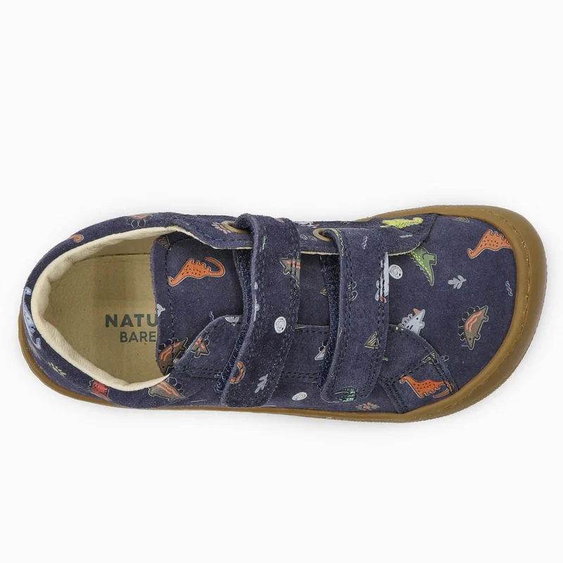 Naturino Barefoot Kommy Velcros Suede Dinoland Navy