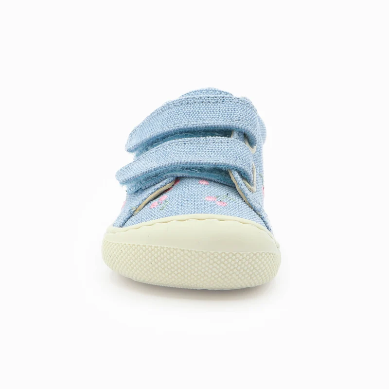 Naturino Barefoot Orec Low Velcros Canvas Cherry Celeste