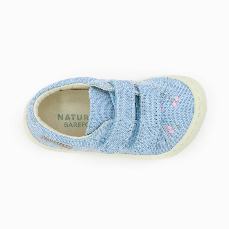 Naturino Barefoot Orec Low Velcros Canvas Cherry Celeste