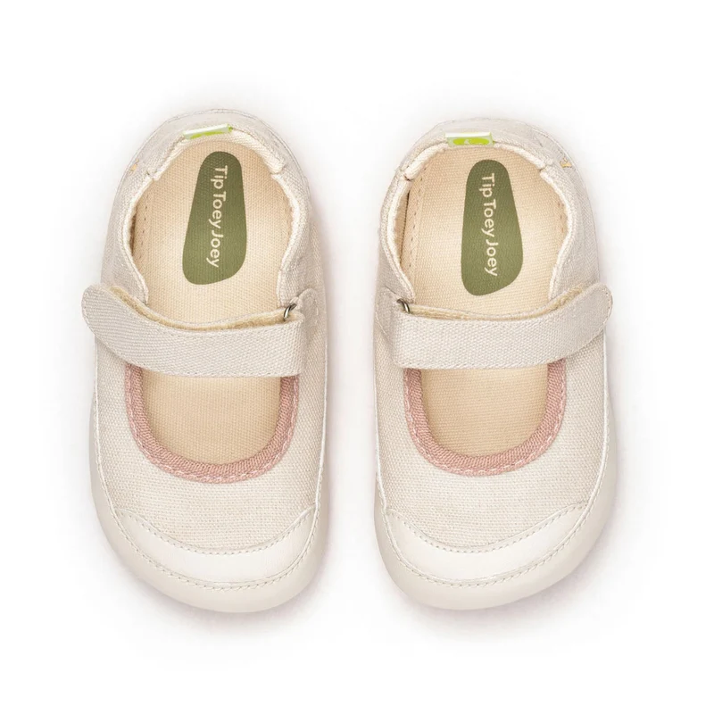 Tip Toey Joey Primeiros Gaia Green Lona Creme Lona Rosa Quartzo