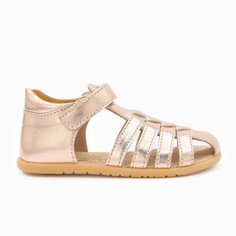 Babybotte barefoot Gaufrette Velcros Rose Gold