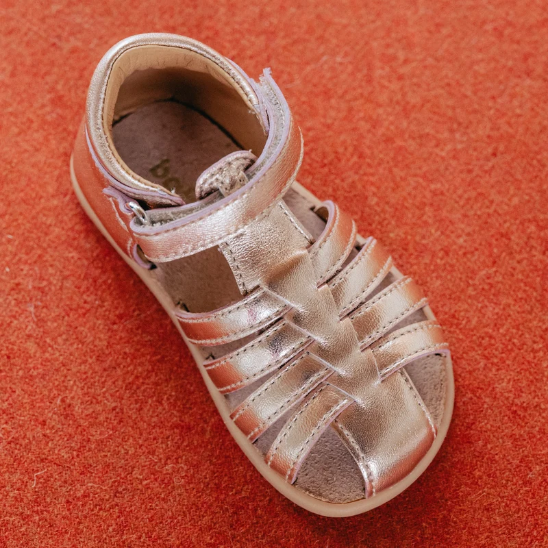 Babybotte barefoot Gaufrette Velcros Rose Gold