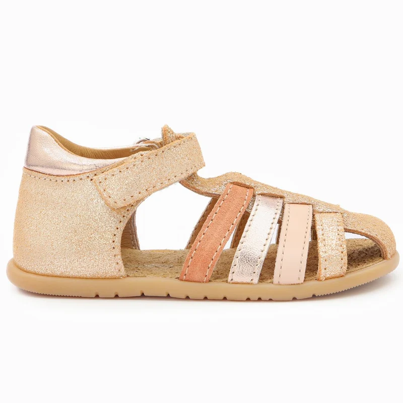 Babybotte barefoot Gaufrette Velcros Ivoire