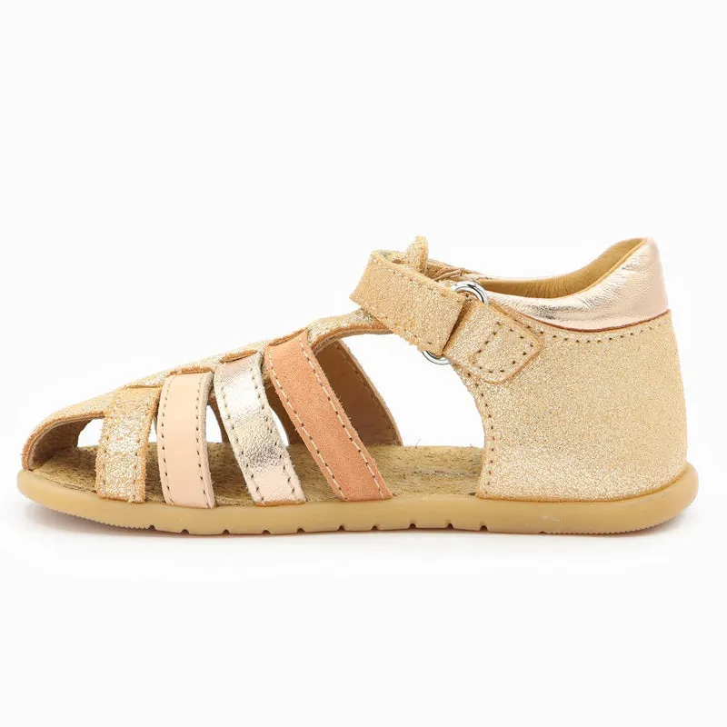 Babybotte barefoot Gaufrette Velcros Ivoire
