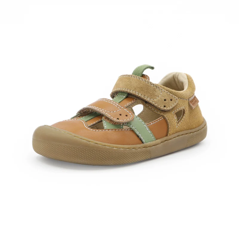 Naturino Barefoot Jaffo Sandales Velcros Brown Leaf