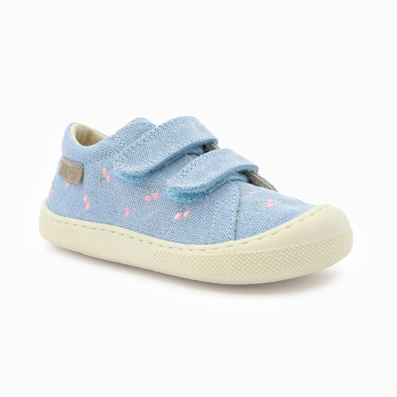 Naturino Barefoot Rabir Velcros Canvas Cherry Celeste