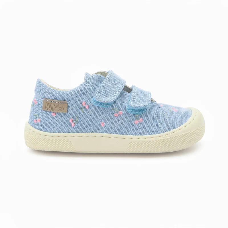 Naturino Barefoot Rabir Velcros Canvas Cherry Celeste