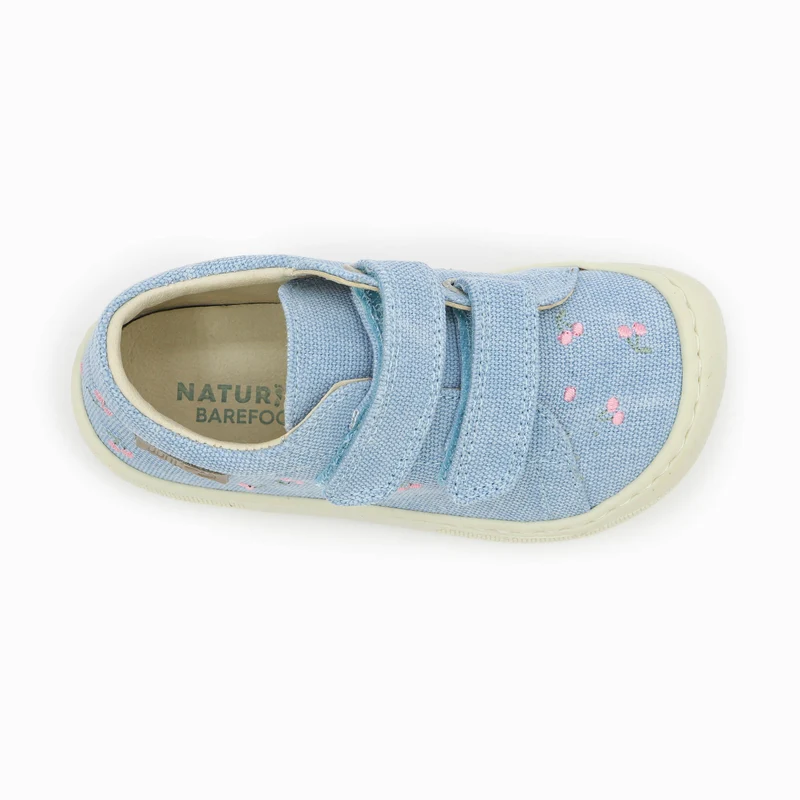 Naturino Barefoot Rabir Velcros Canvas Cherry Celeste