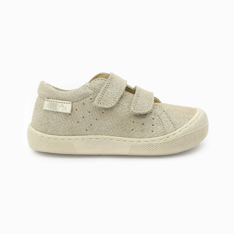 Naturino Barefoot Rabir Velcros Lizard Bone Platinum