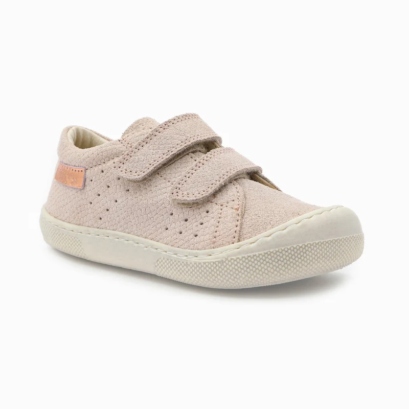 Naturino Barefoot Rabir Velcros Lizard Bone Rose