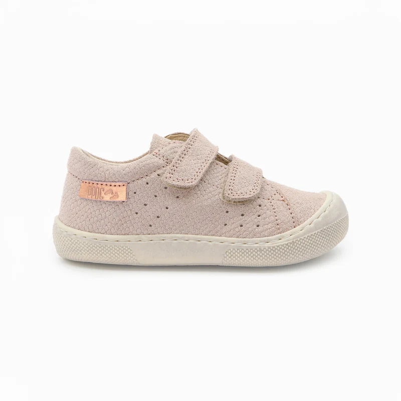Naturino Barefoot Rabir Velcros Lizard Bone Rose