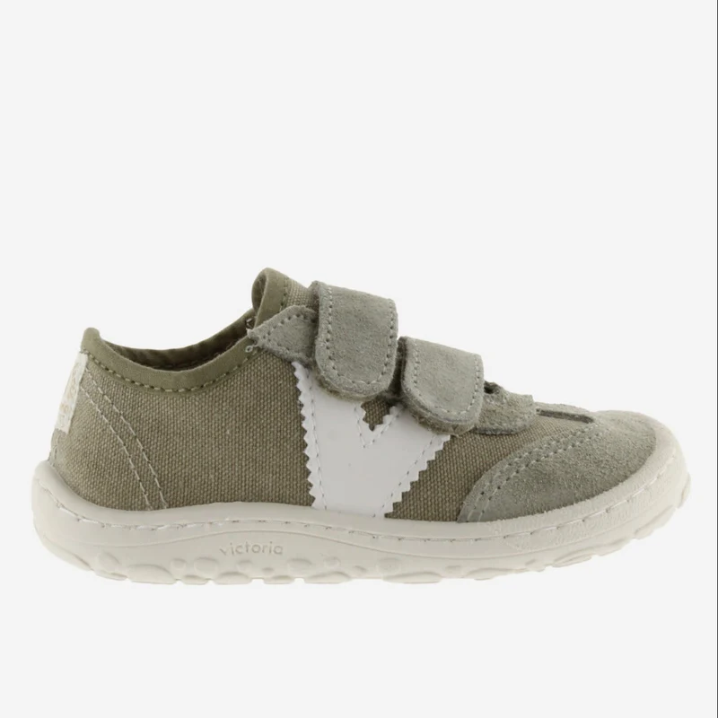 Victoria Barefoot Bosco Velcros Lona Kaki