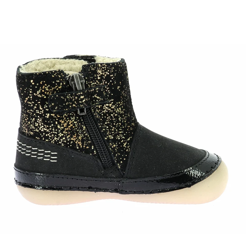 Kickers Sokifaune Bottes Noir Or