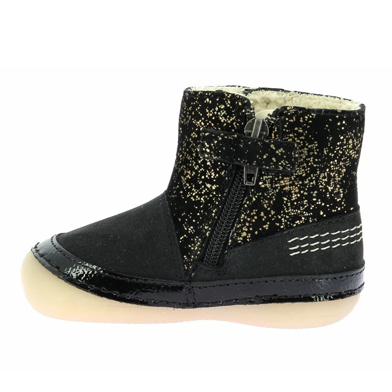 Kickers Sokifaune Bottes Noir Or