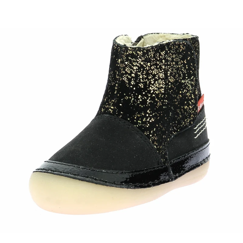 Kickers Sokifaune Bottes Noir Or