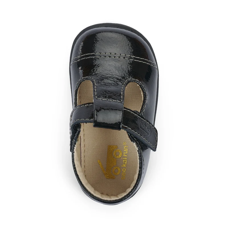 See Kai Run First Walker Bianca Black Patent