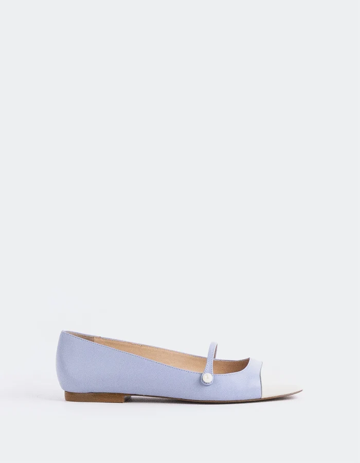 Yarrow Off Wht.Blue Leather