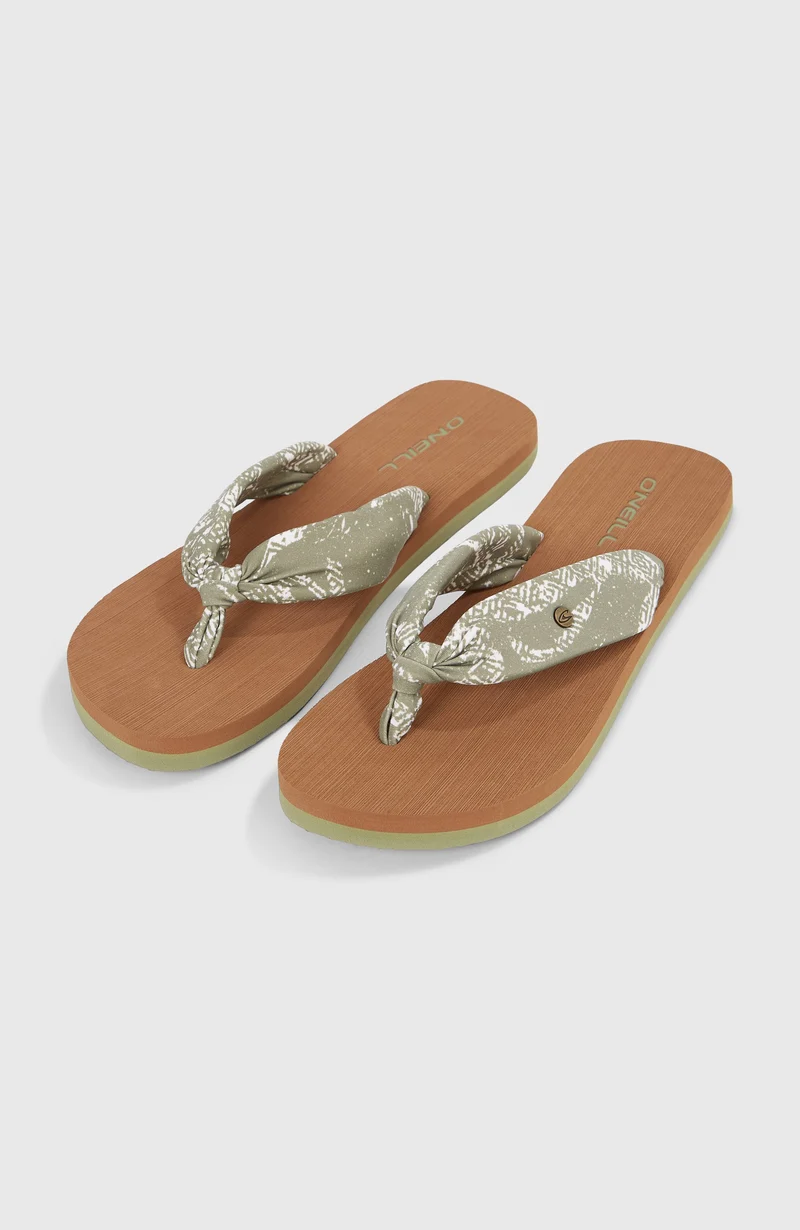 Tongs Ditsy Sun | Green Textured Jungle