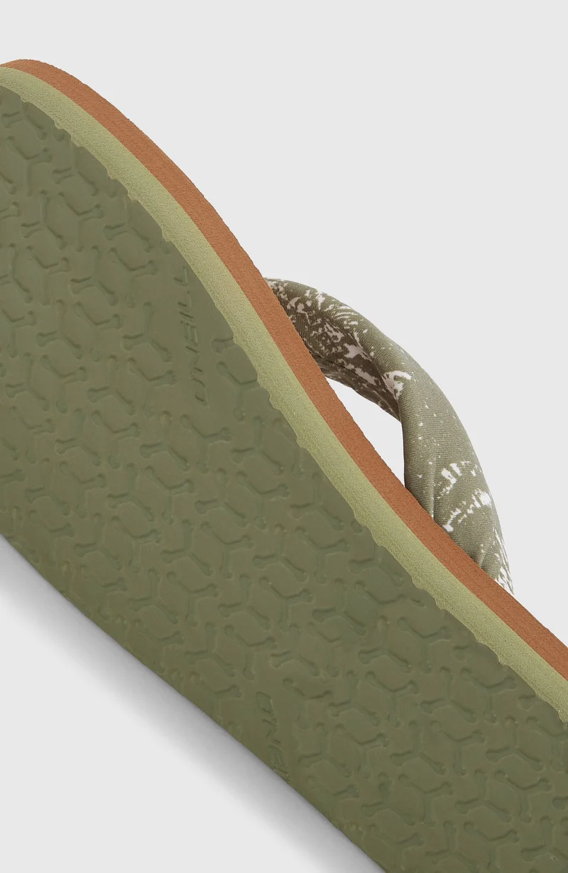 Tongs Ditsy Sun | Green Textured Jungle