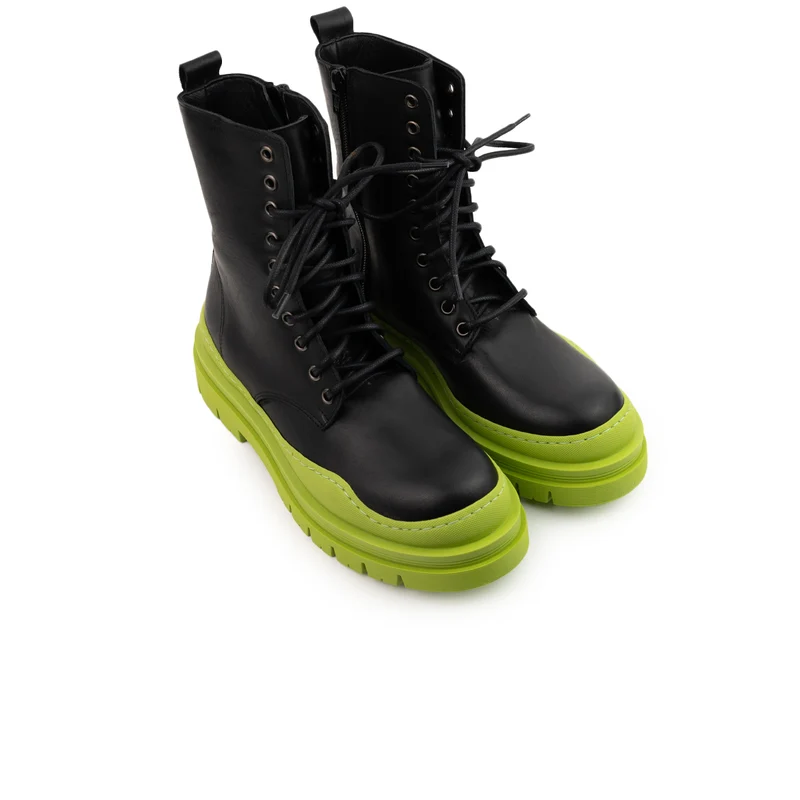 Nagasaki Black Leather/Green Sole