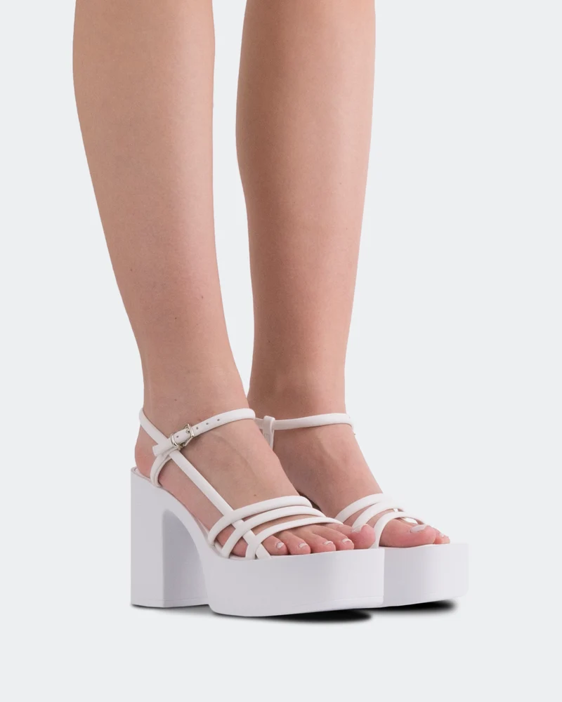 Minou White Leather