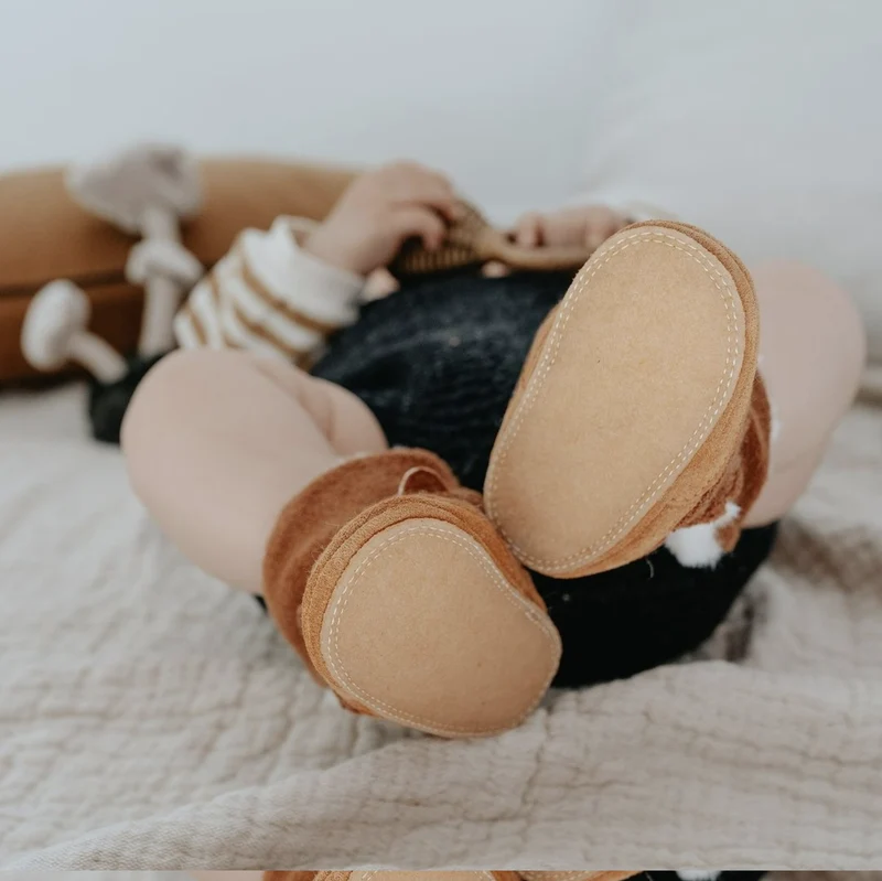 Robeez Chaussons Crêpe Rob Fur Marron