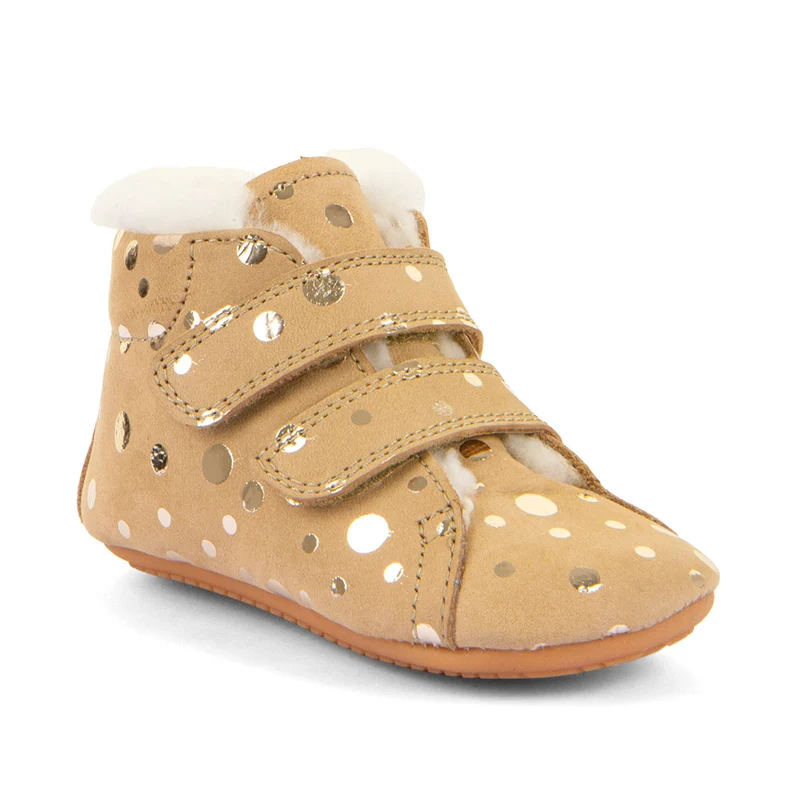Froddo Prewalkers Barefoot Fourrés Deux Scratchs Gold