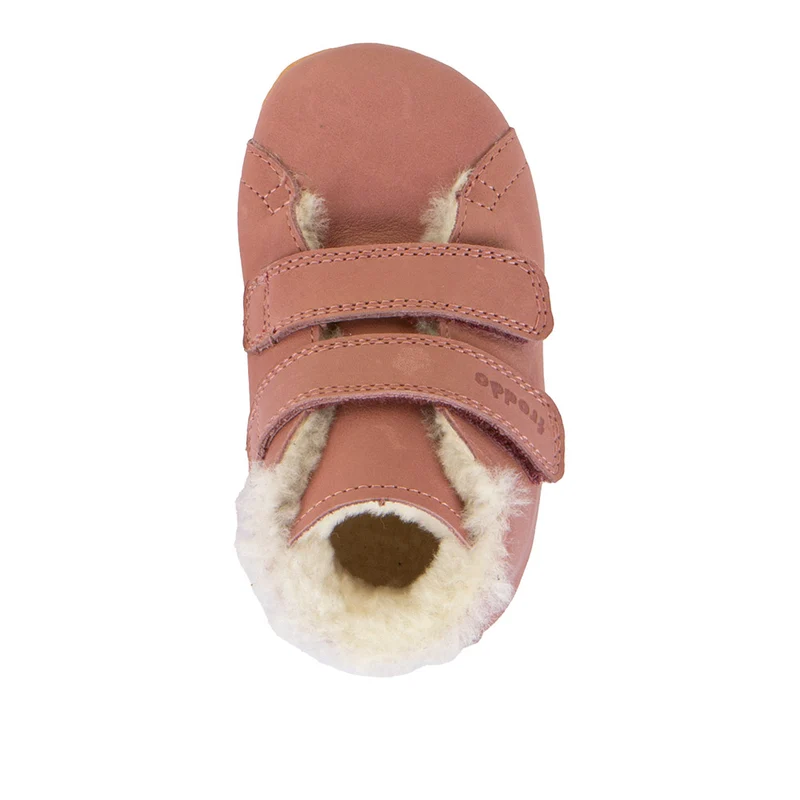 Froddo Prewalkers Barefoot Fourrés Deux Scratchs Dark Pink