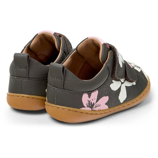 Camper FW Peu Velcros Twins Chocolat Flowers
