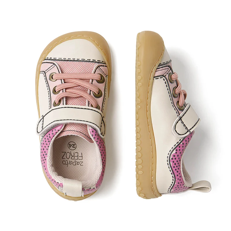 Zapato Feroz Rockers Paterna Comic Rosa Beige