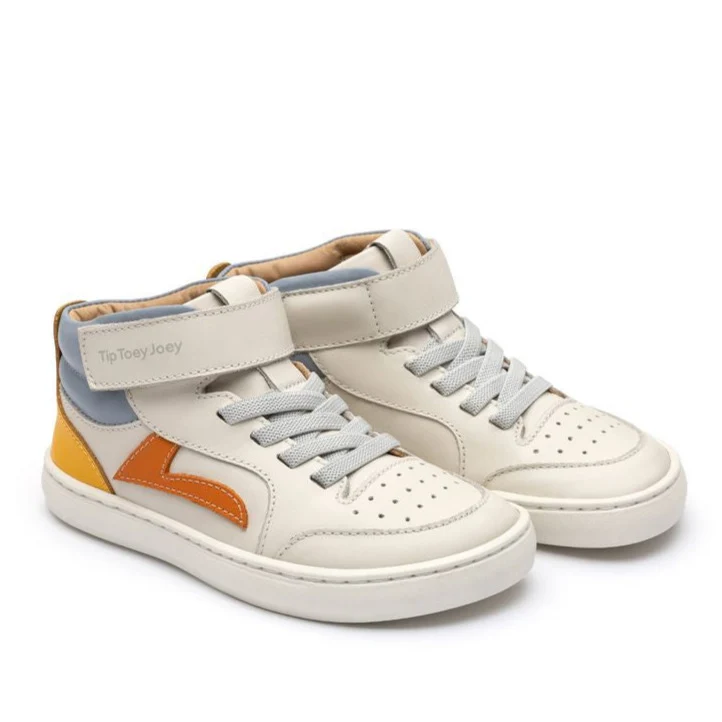 Tip Toey Joey Kidos Landy High Top Tapioca Tangerine Caja