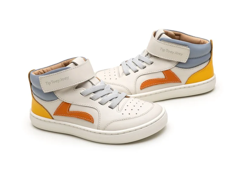 Tip Toey Joey Kidos Landy High Top Tapioca Tangerine Caja
