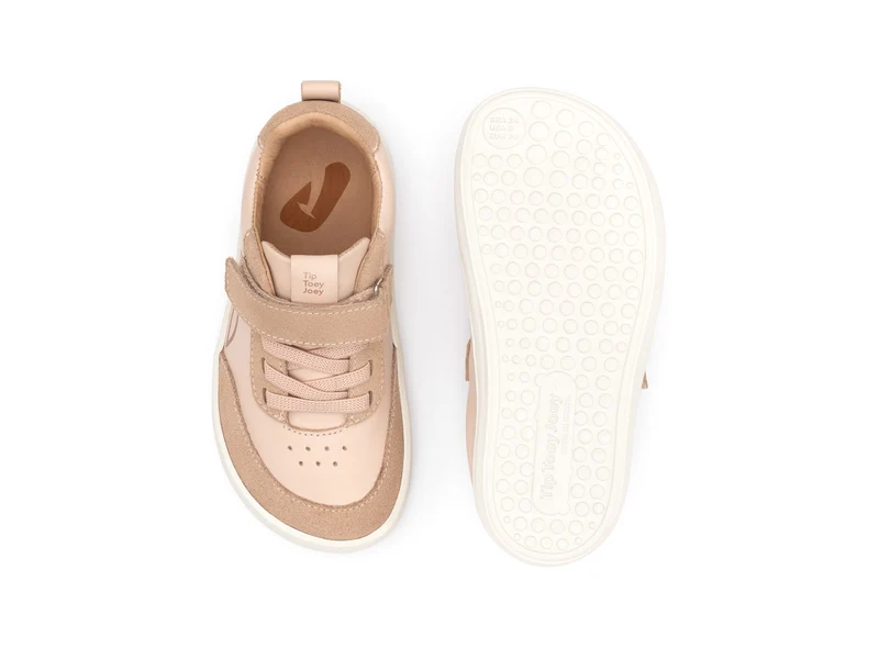 Tip Toey Joey Kidos Outline Papaya Cream Rose Smoke Suede
