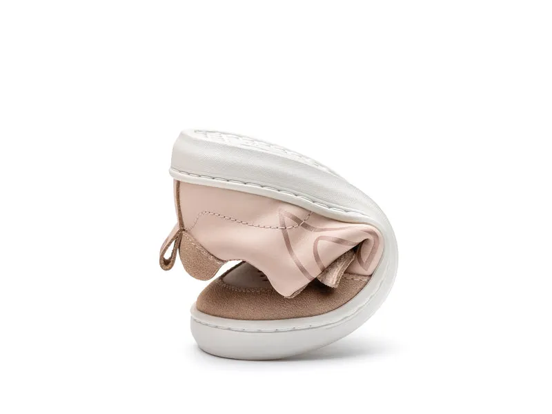 Tip Toey Joey Kidos Outline Papaya Cream Rose Smoke Suede