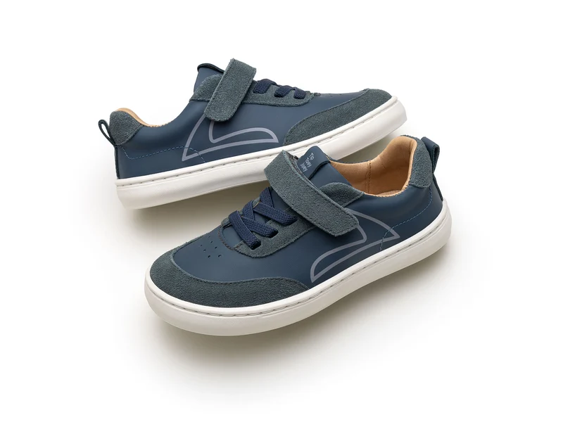 Tip Toey Joey Kidos Outline Laguna Urban Blue Suede